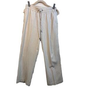 Maison d’Amélie Paris Linen Pinstripe Drawstring Pants S Minimalist Casual